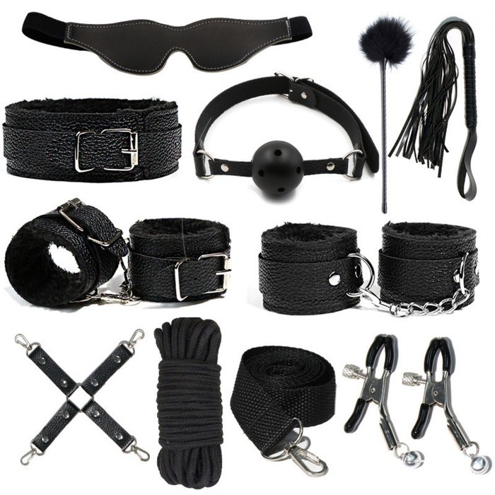 Эротический БДСМ набор Оки- Чпоки, чёрный, 11  предметов - фото 53554