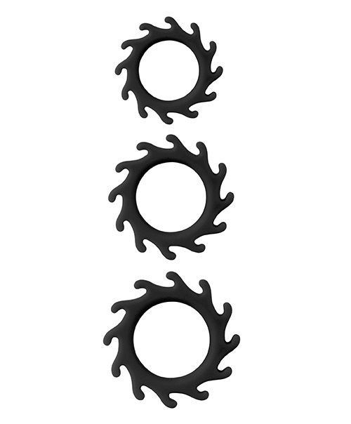 Набор колец эрекционных menzstuff черные 3 шт - фото 53752