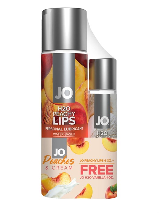 Набор из лубрикантов JO Peachy Lips (120мл.) и JO H2O Vanilla (30мл.) - фото 53849