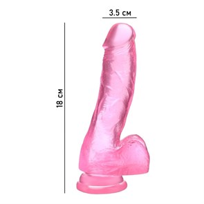 Фаллоимитатор Оки-Чпоки, реалистик, на присоске, гелевый, 18 х 3,5 см, розовый