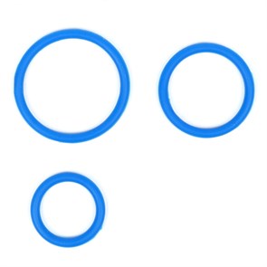 Набор эрекционных колец Оки- Чпоки, софт- силикон, D= 30; 40; 50 мм, синий