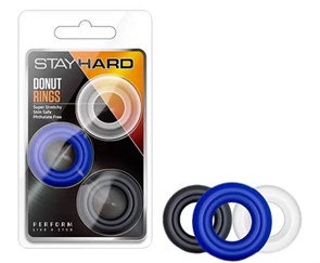 Набор эрекционных колец Stay Hard Donut Rings разноцветный 3 шт.