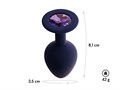 Анальная пробка с кристаллом Gamma, цвет Черничный + фиолетовый кристалл  (CORE) (M) - фото 52615